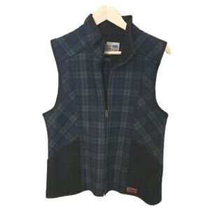 Stormy Kromer Wool Blue Green Vest Plaid Womens Large USA